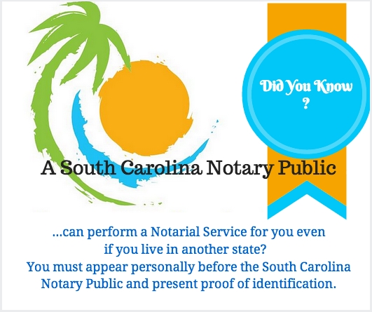 South Carolna Mobile Notaries; mobile notary service; traveling notary public; wedding officiants; signing agents;